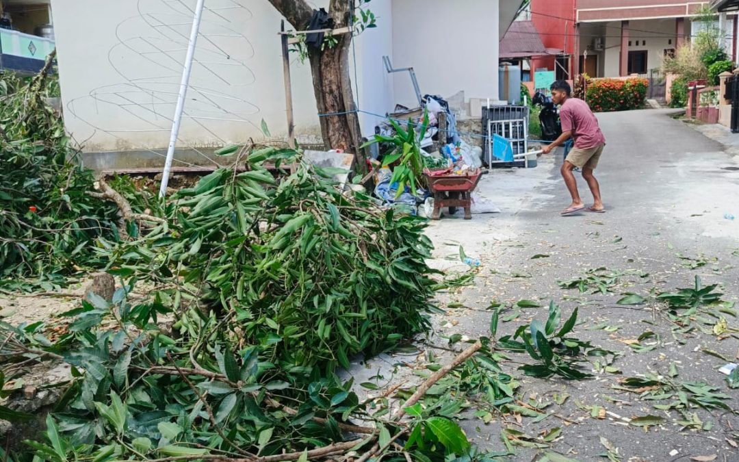 Pemerintah Negeri Lakukan Penebangan 3 Pohon Berbahaya di RT 003 RW 002